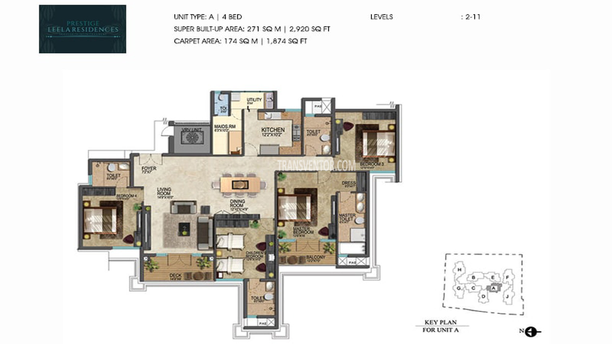 Prestige Leela Residences Floor Plan 3